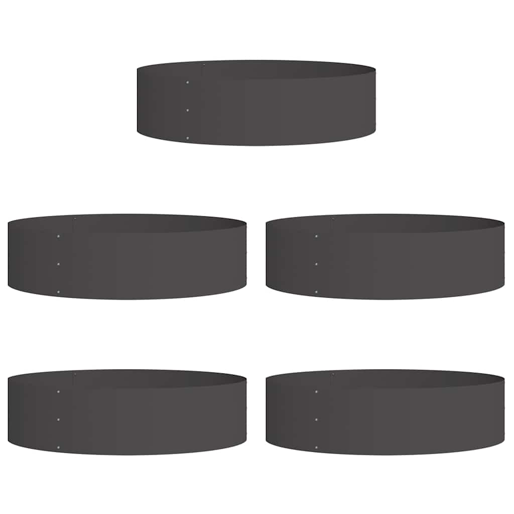 Δακτύλιος γλάστρας 5 pcs Μαύρο 80 x 80 x 20 cm - Pakobazaar