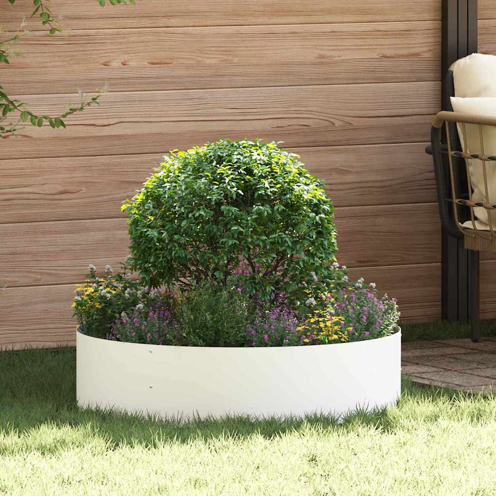 Δακτύλιος γλάστρας Λευκό 80 x 80 x 20 cm Ψυχρής έλασης χάλυβας - Pakobazaar