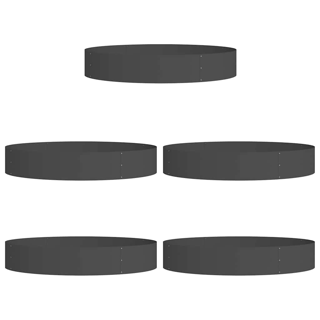 Δακτύλιος γλάστρας 5 pcs Μαύρο 120 x 120 x 20 εκ. - Pakobazaar