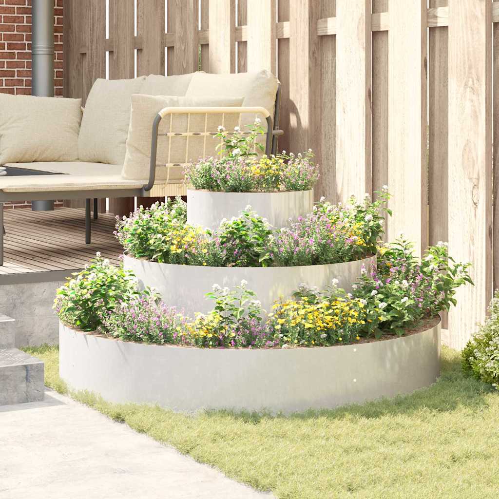 Γλάστρα Κήπου Ασημί 120 x 120 x 20 εκ. Ανοξείδωτο ατσάλι