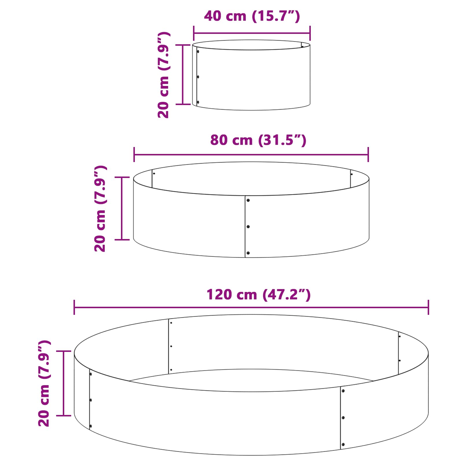 Γλάστρα Κήπου Καφέ 120 x 120 x 20 εκ. - Pakobazaar