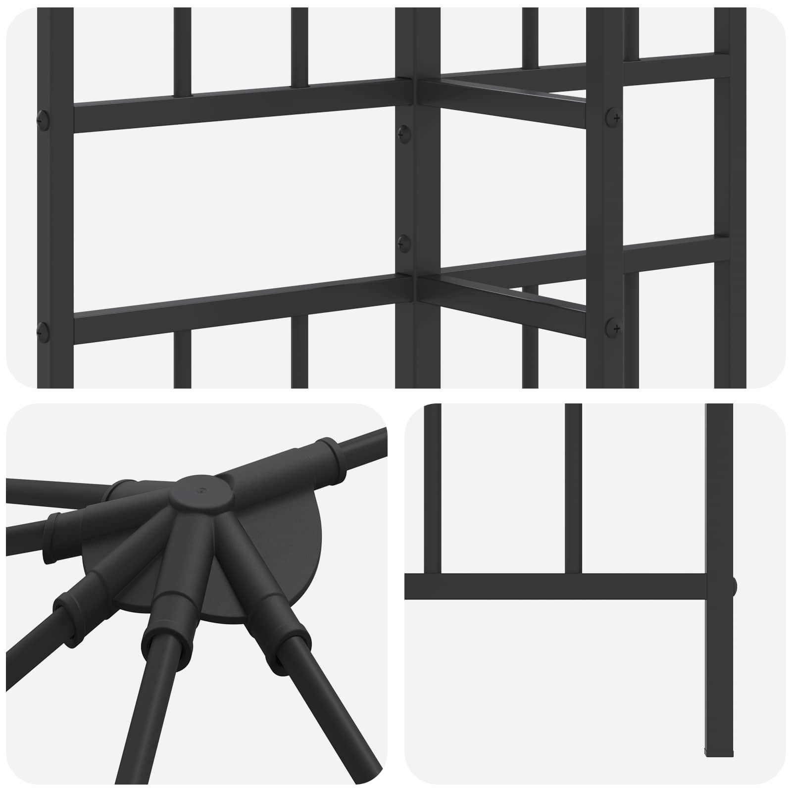 Σκελετός Γκαζebo 6 x 3 m Μαύρο Ατσάλι - Pakobazaar