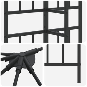 Σκελετός Γκαζebo 6 x 3 m Μαύρο Ατσάλι - Pakobazaar