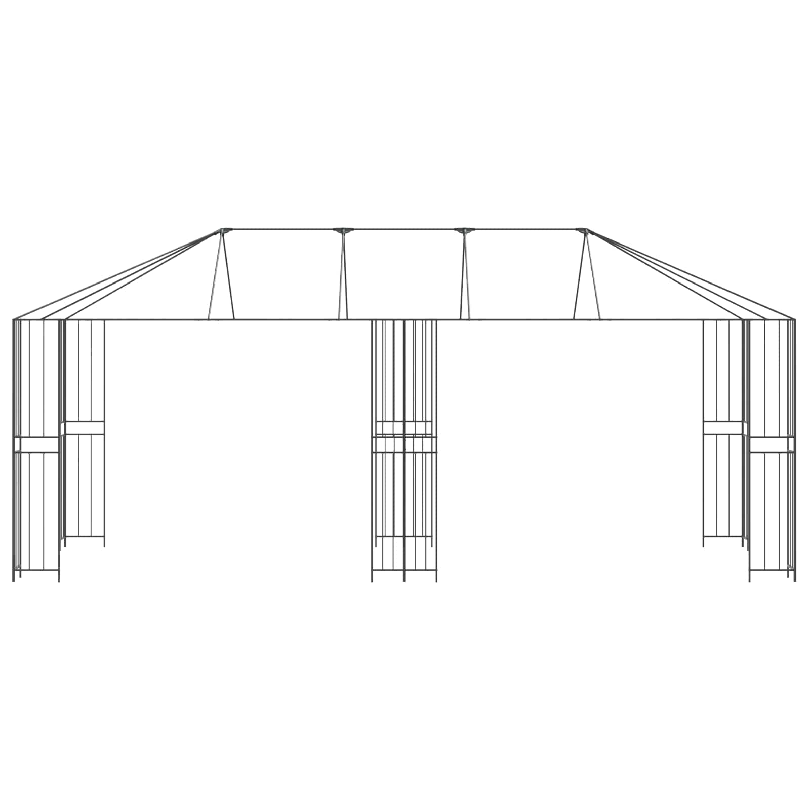 Σκελετός Γκαζebo 6 x 3 m Μαύρο Ατσάλι - Pakobazaar