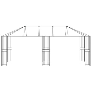 Σκελετός Γκαζebo 6 x 3 m Μαύρο Ατσάλι - Pakobazaar