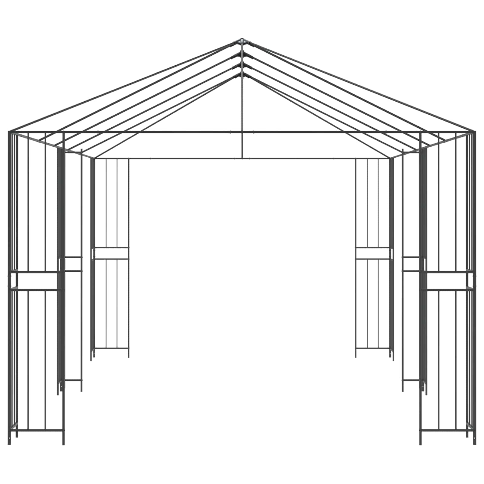 Σκελετός Γκαζebo 6 x 3 m Μαύρο Ατσάλι - Pakobazaar
