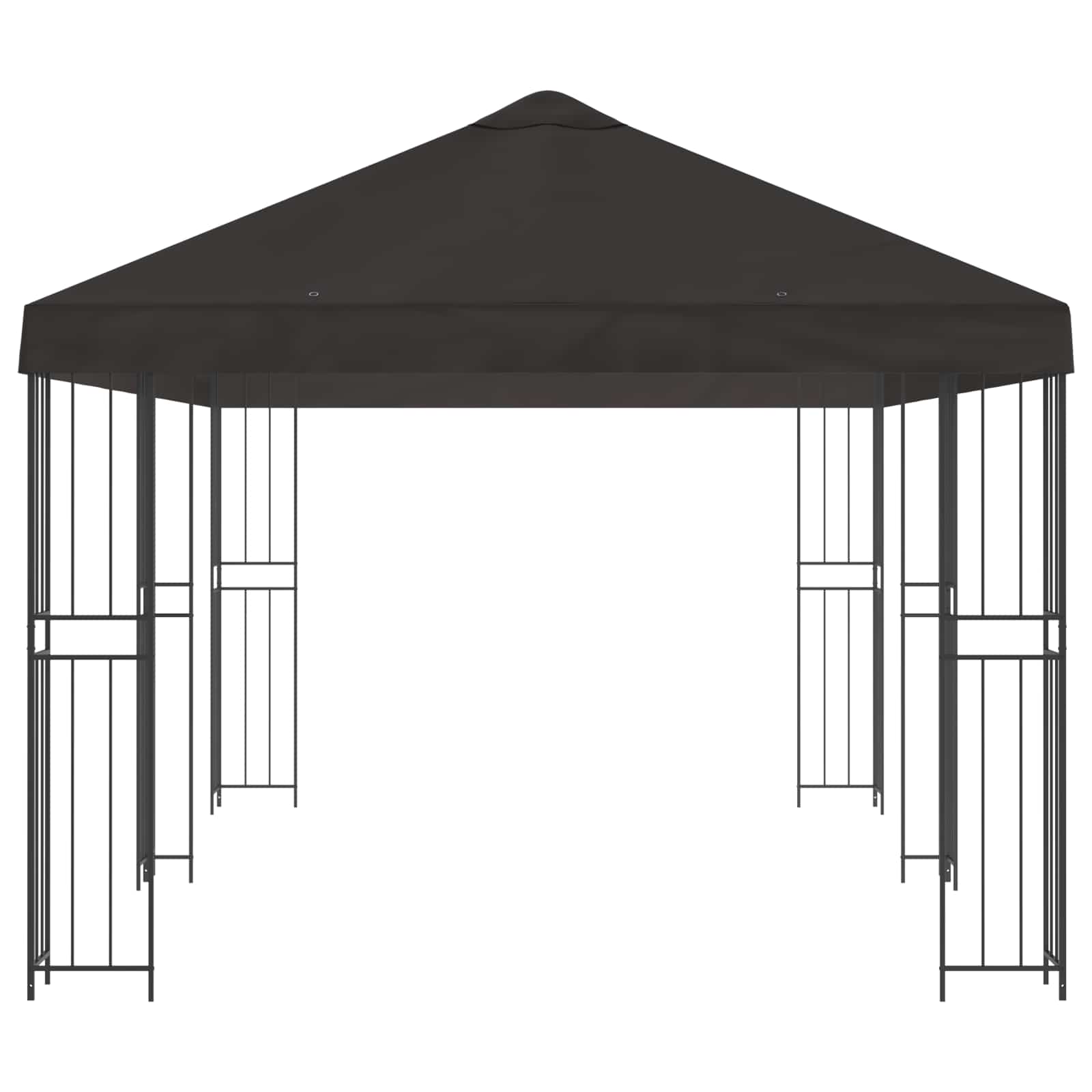 Κιόσκι με Πλαϊνές Τοίχους 6 x 3 m Ανθρακί - Pakobazaar