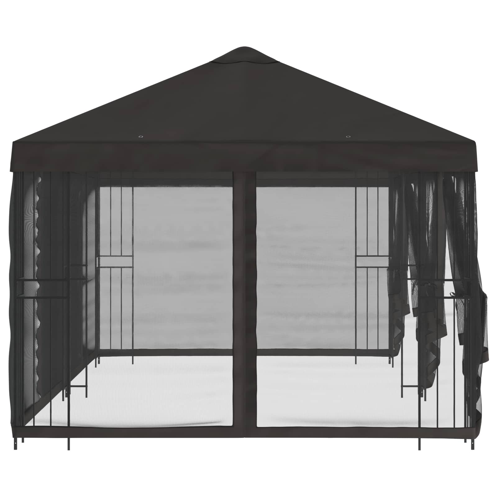 Κιόσκι με Πλαϊνές Τοίχους 6 x 3 m Ανθρακί - Pakobazaar