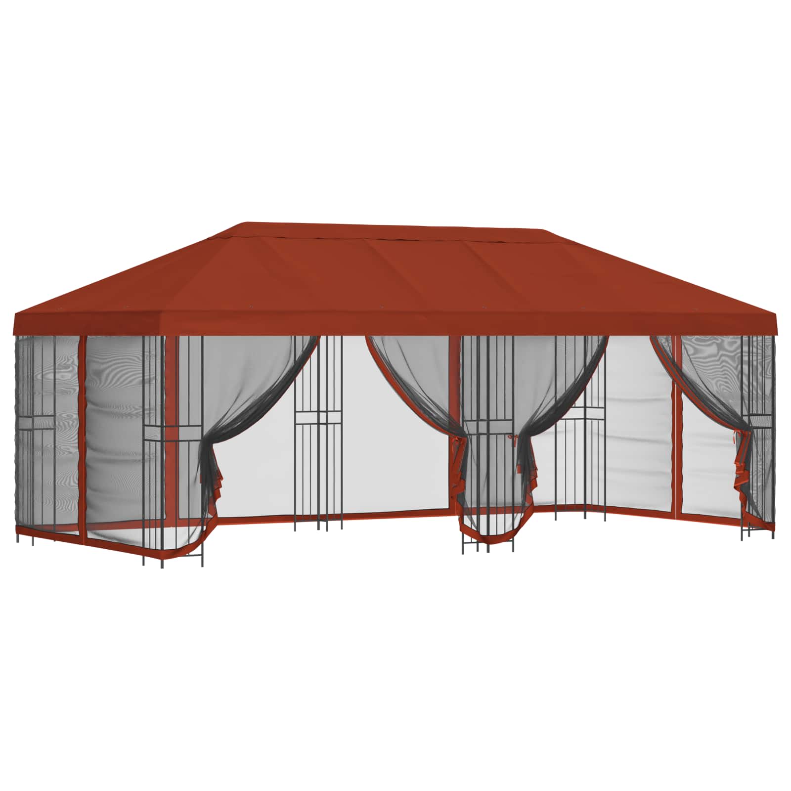 Κιόσκι με Πλαϊνές Τοίχους 6 x 3 m Τερακότα - Pakobazaar
