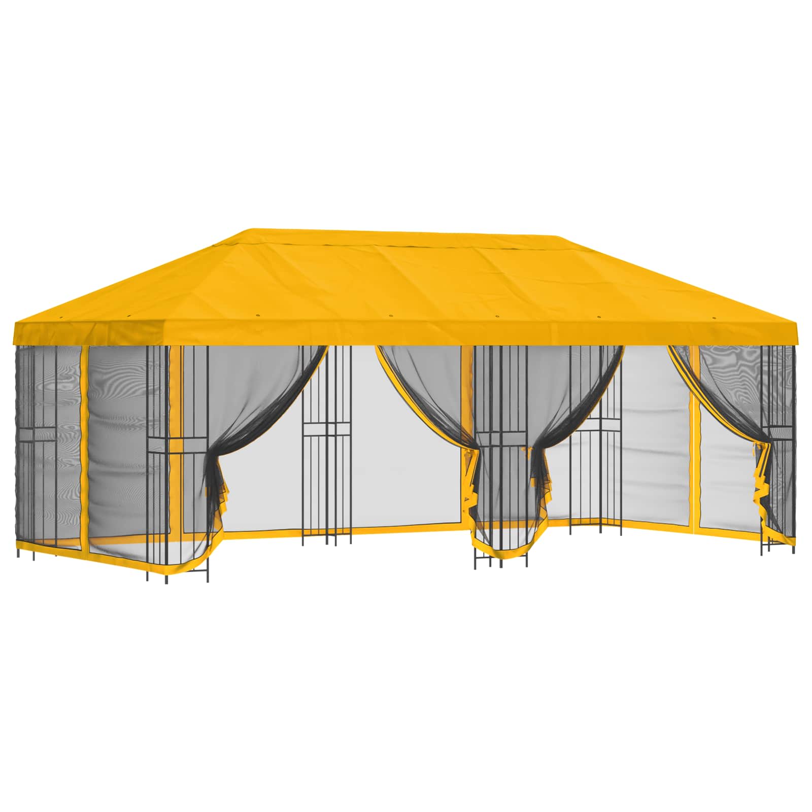 Κιόσκι με Πλαϊνές Τοίχους 6 x 3 m Κίτρινο - Pakobazaar