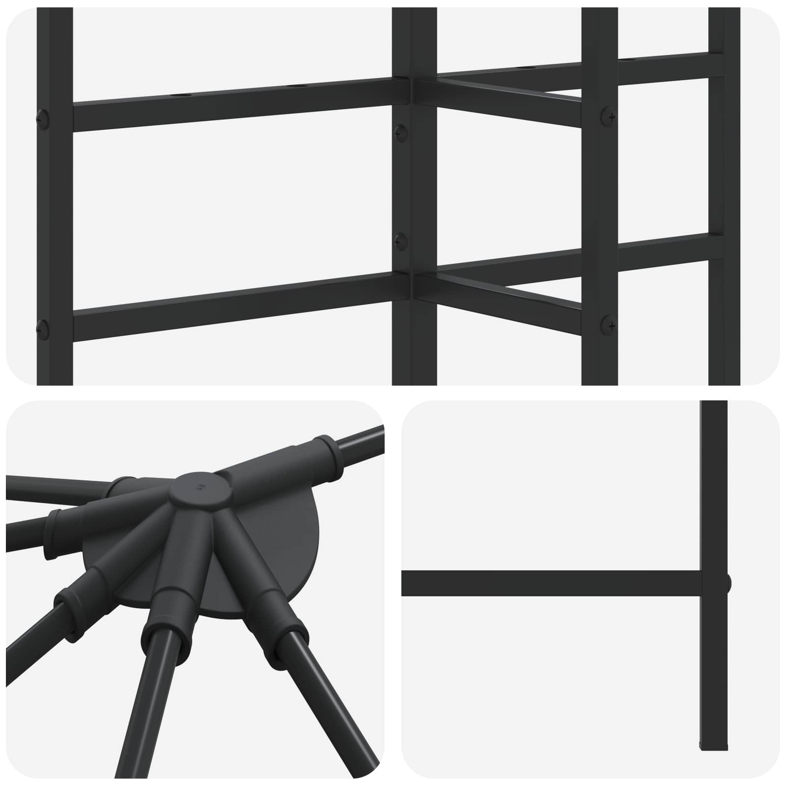 Σκελετός Γκαζebo 6 x 3 m Μαύρο Ατσάλι - Pakobazaar