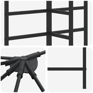 Σκελετός Γκαζebo 6 x 3 m Μαύρο Ατσάλι - Pakobazaar