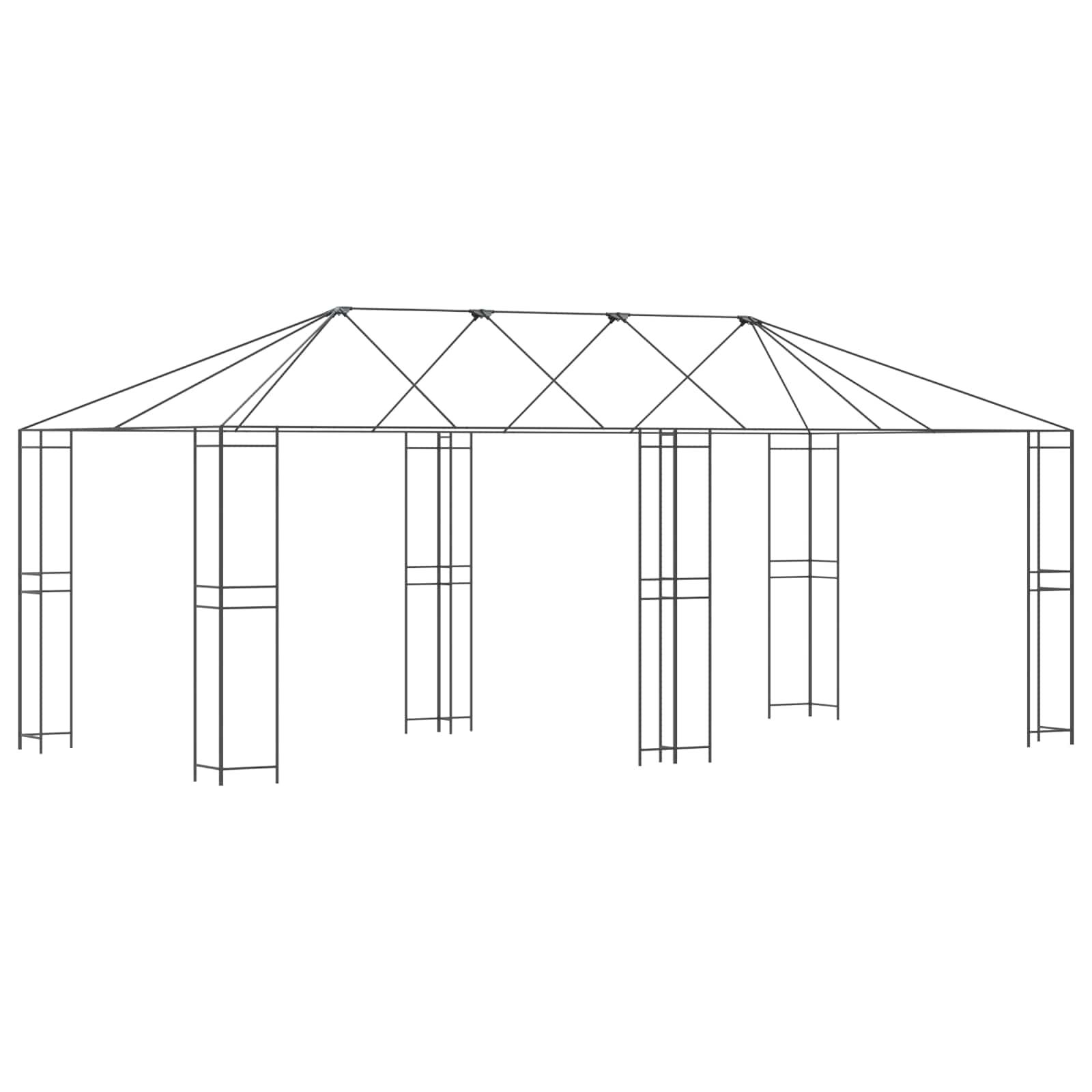 Σκελετός Γκαζebo 6 x 3 m Μαύρο Ατσάλι - Pakobazaar