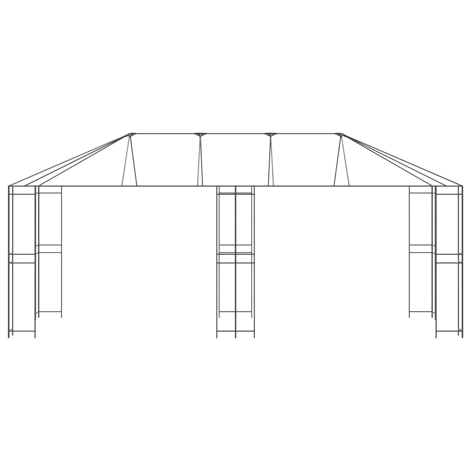 Σκελετός Γκαζebo 6 x 3 m Μαύρο Ατσάλι - Pakobazaar