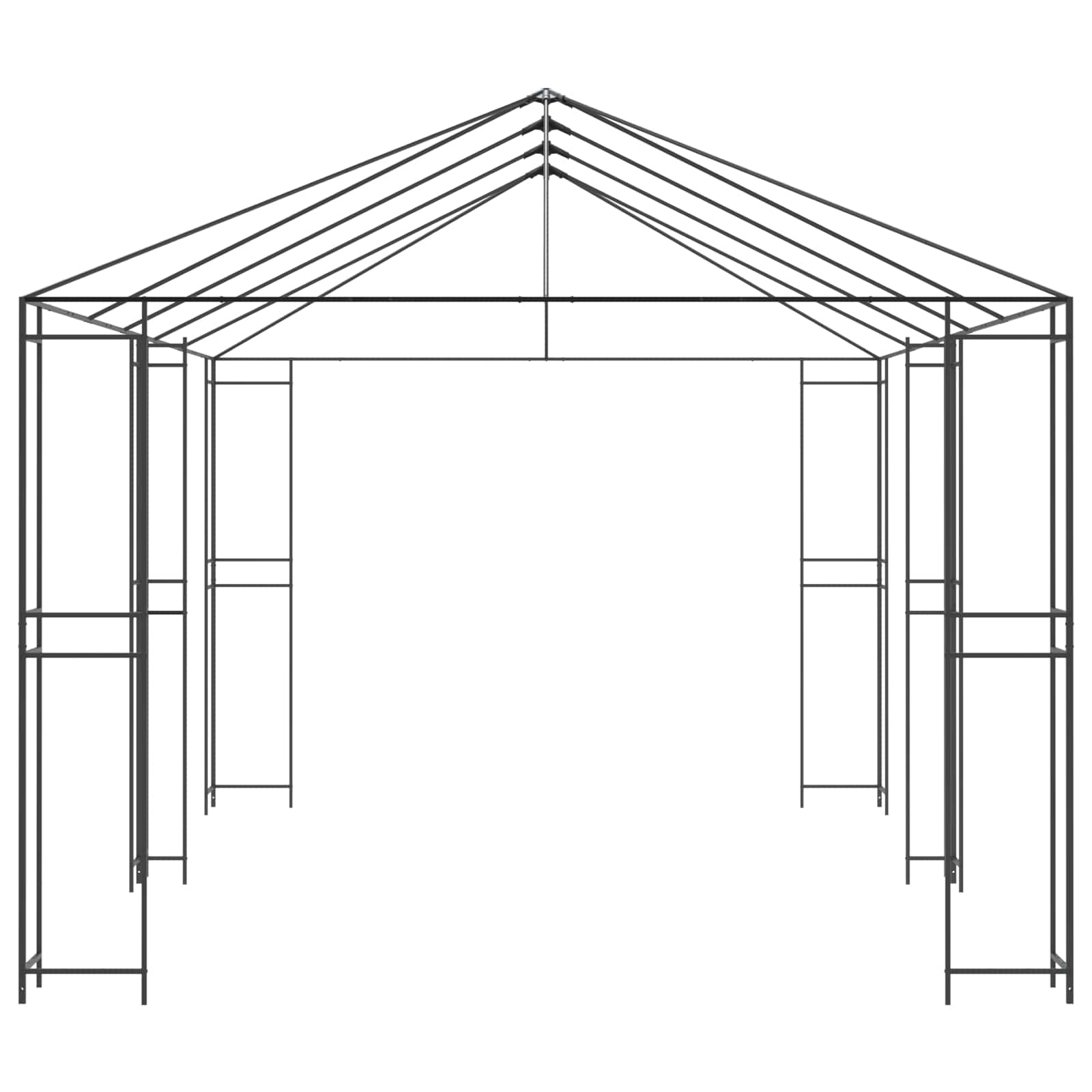 Σκελετός Γκαζebo 6 x 3 m Μαύρο Ατσάλι - Pakobazaar