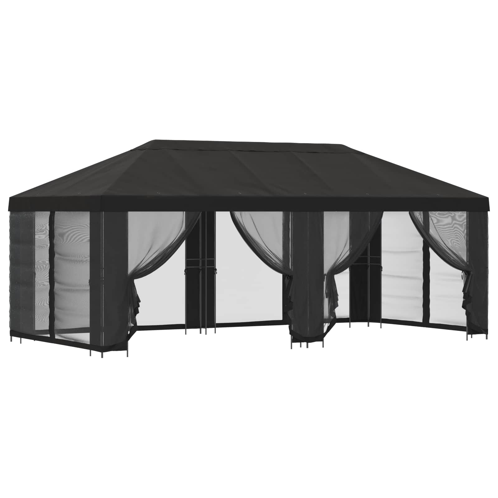 Κιόσκι με Πλαϊνές Τοίχους 6 x 3 m Ανθρακί - Pakobazaar