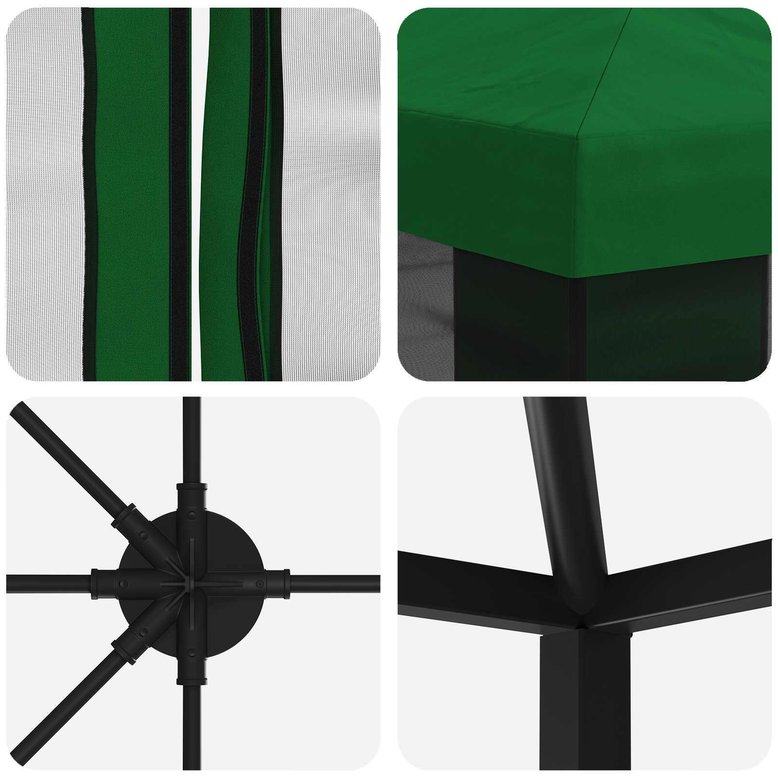 Κιόσκι με Πλαϊνές Τοίχους 6 x 3 m Πράσινο - Pakobazaar