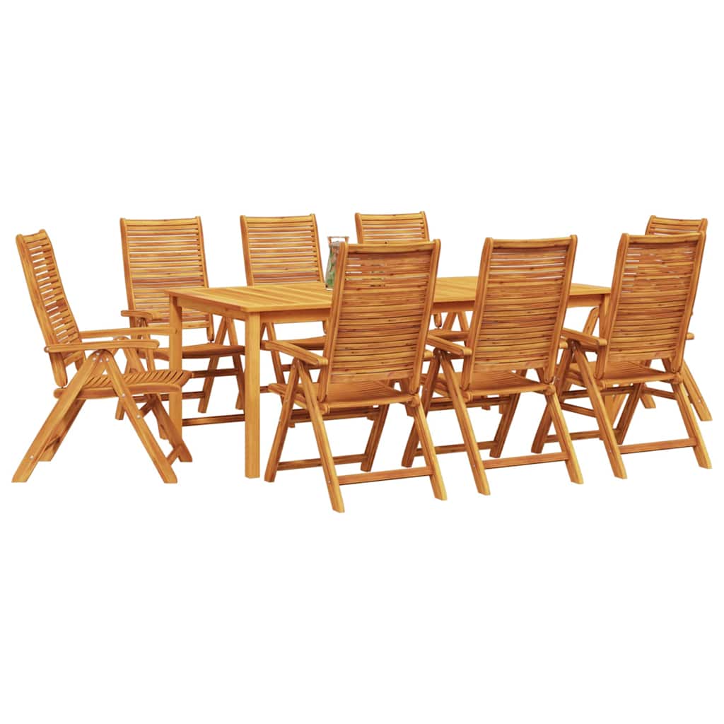 Σέτ φαγητού για κήπο 9 pcs Καφέ Στερεό Ξύλο Ακακίας - Pakobazaar