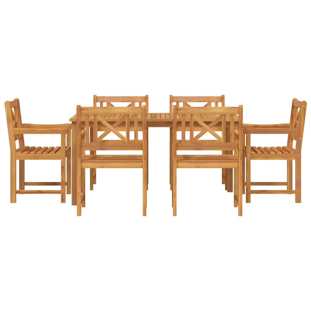 Σέτ φαγητού για κήπο 7 pcs Καφέ Στερεό Ξύλο Ακακίας