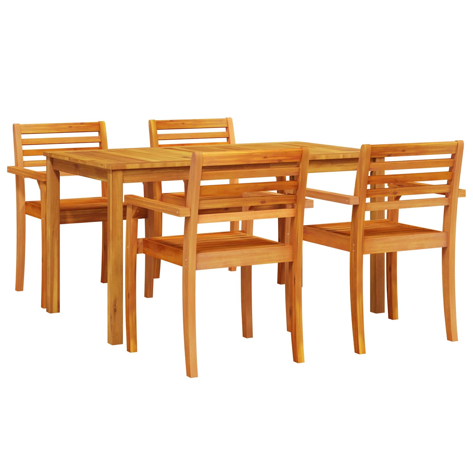 Σέτ φαγητού για κήπο 5 pcs Καφέ Στερεό Ξύλο Ακακίας