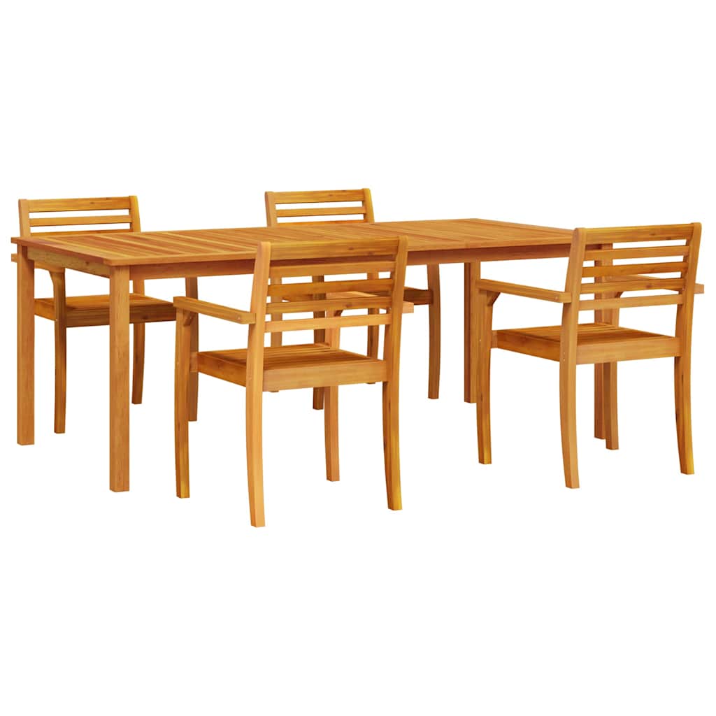 Σέτ φαγητού για κήπο 7 pcs Καφέ Στερεό Ξύλο Ακακίας