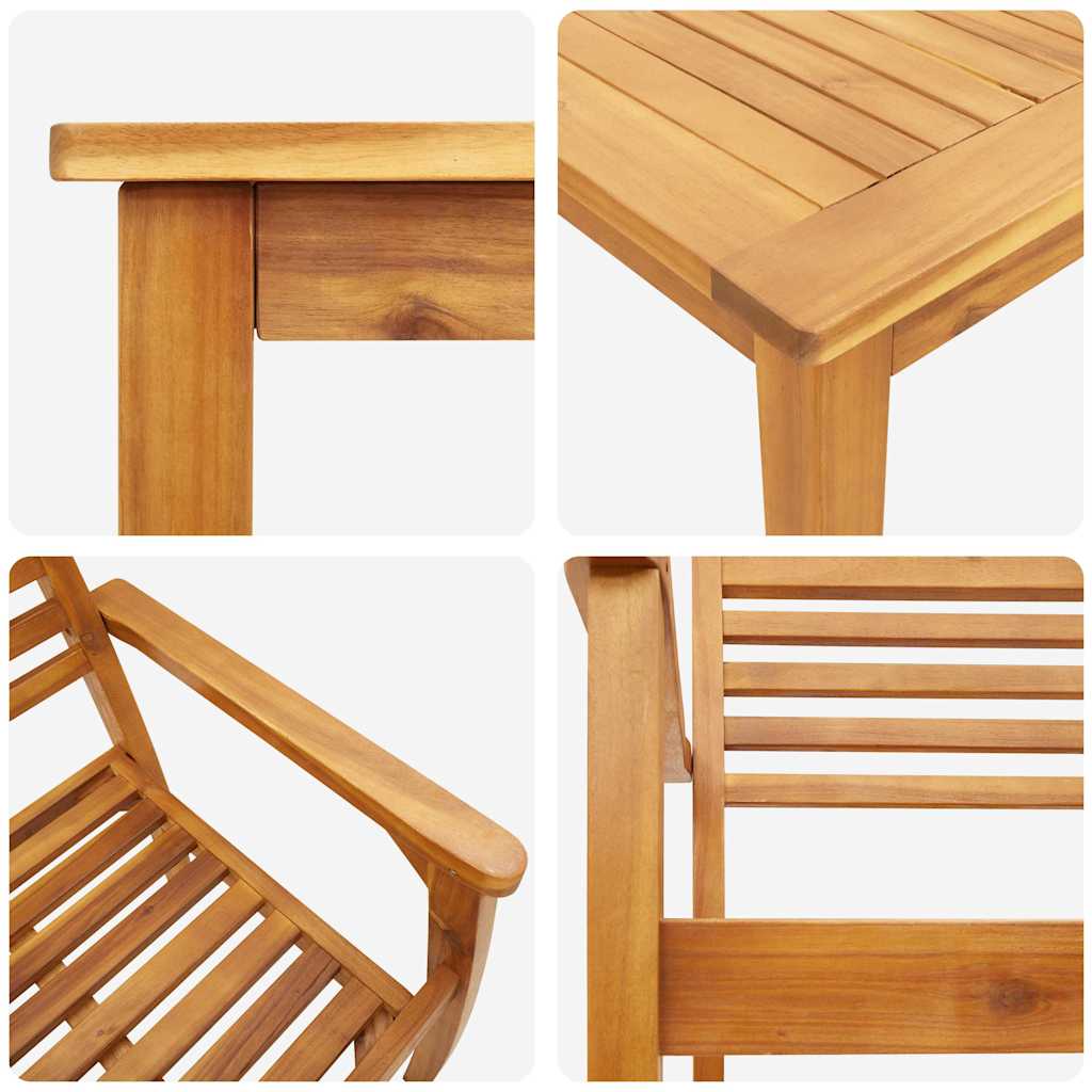 Σέτ φαγητού για κήπο 3 pcs Καφέ Στερεό Ξύλο Ακακίας