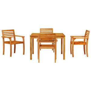 Σέτ φαγητού για κήπο 5 pcs Καφέ Στερεό Ξύλο Ακακίας - Pakobazaar
