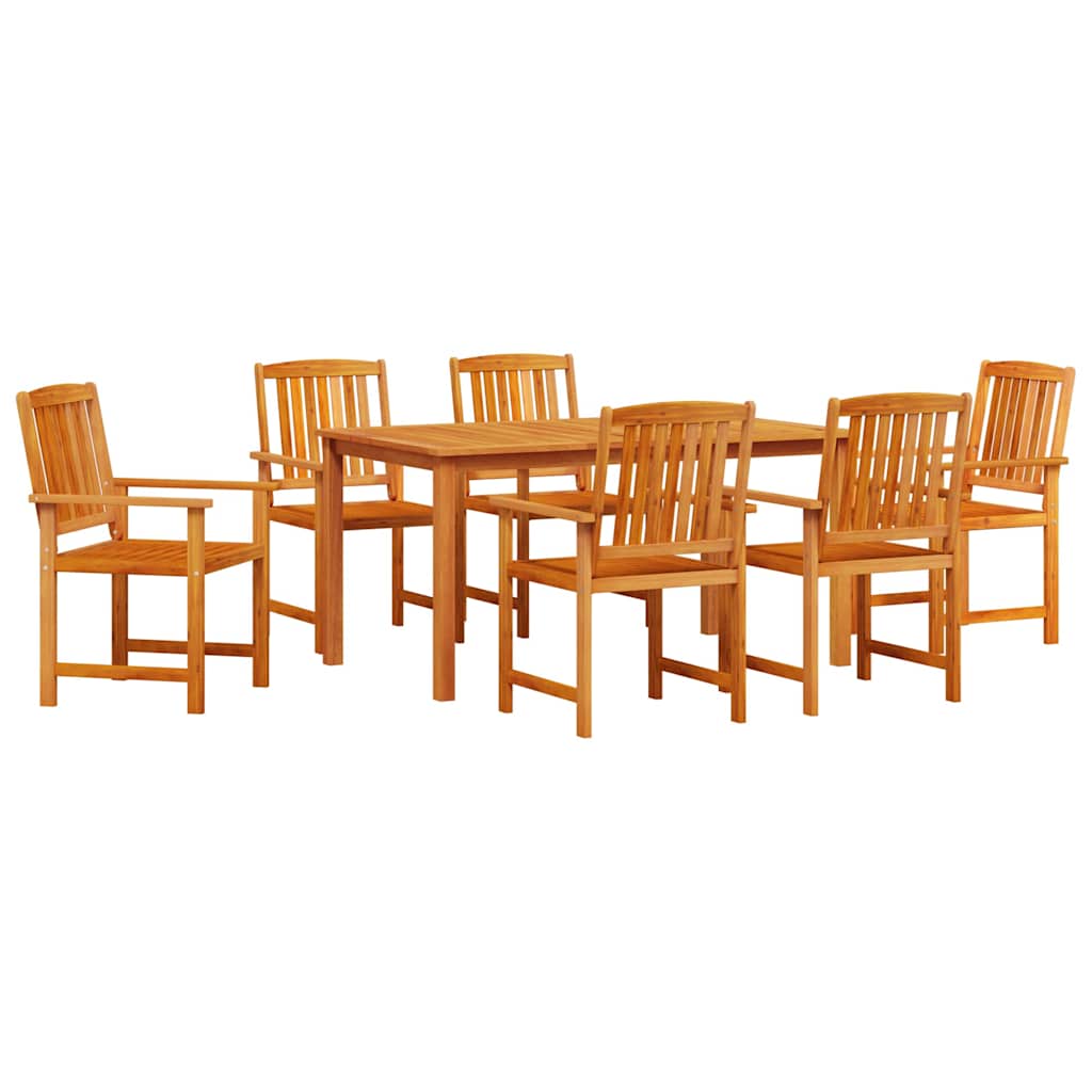 Σέτ φαγητού για κήπο 7 pcs Καφέ Στερεό Ξύλο Ακακίας - Pakobazaar