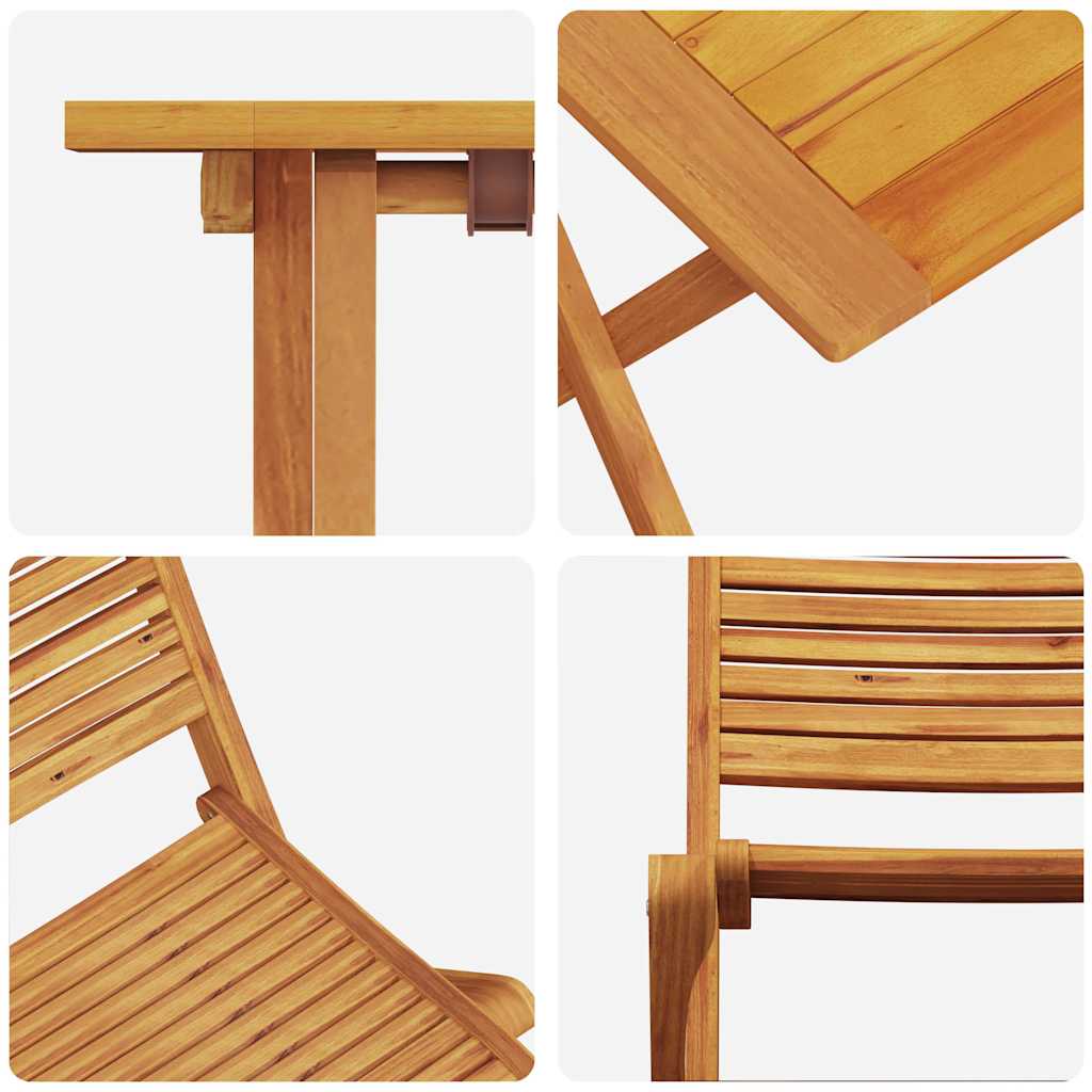 Φορητό Σετ Μπιζερί 3 pcs Καφέ Στερεό Ξύλο Ακακίας - Pakobazaar