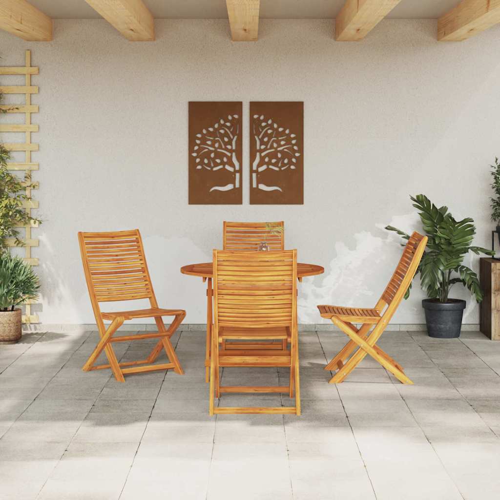 Σέτ φαγητού για κήπο 5 pcs Καφέ Στερεό Ξύλο Ακακίας - Pakobazaar
