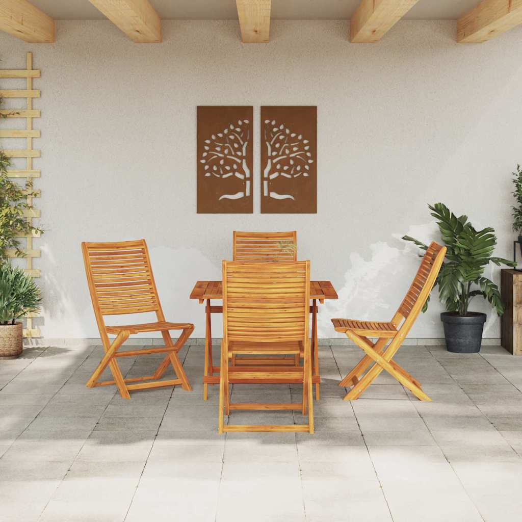 Σέτ φαγητού για κήπο 5 pcs Καφέ Στερεό Ξύλο Ακακίας - Pakobazaar