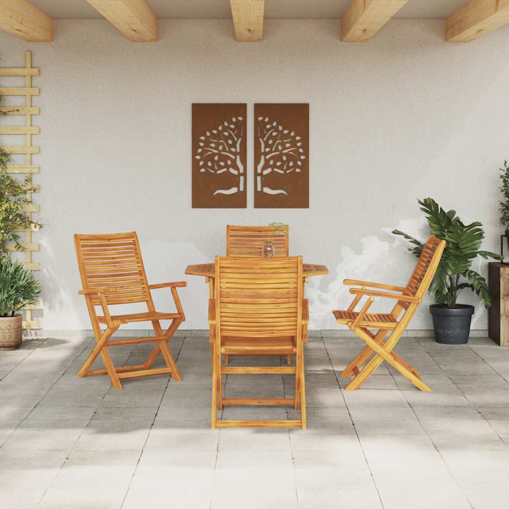 Σέτ φαγητού για κήπο 5 pcs Καφέ Στερεό Ξύλο Ακακίας - Pakobazaar