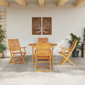 Σέτ φαγητού για κήπο 5 pcs Καφέ Στερεό Ξύλο Ακακίας - Pakobazaar