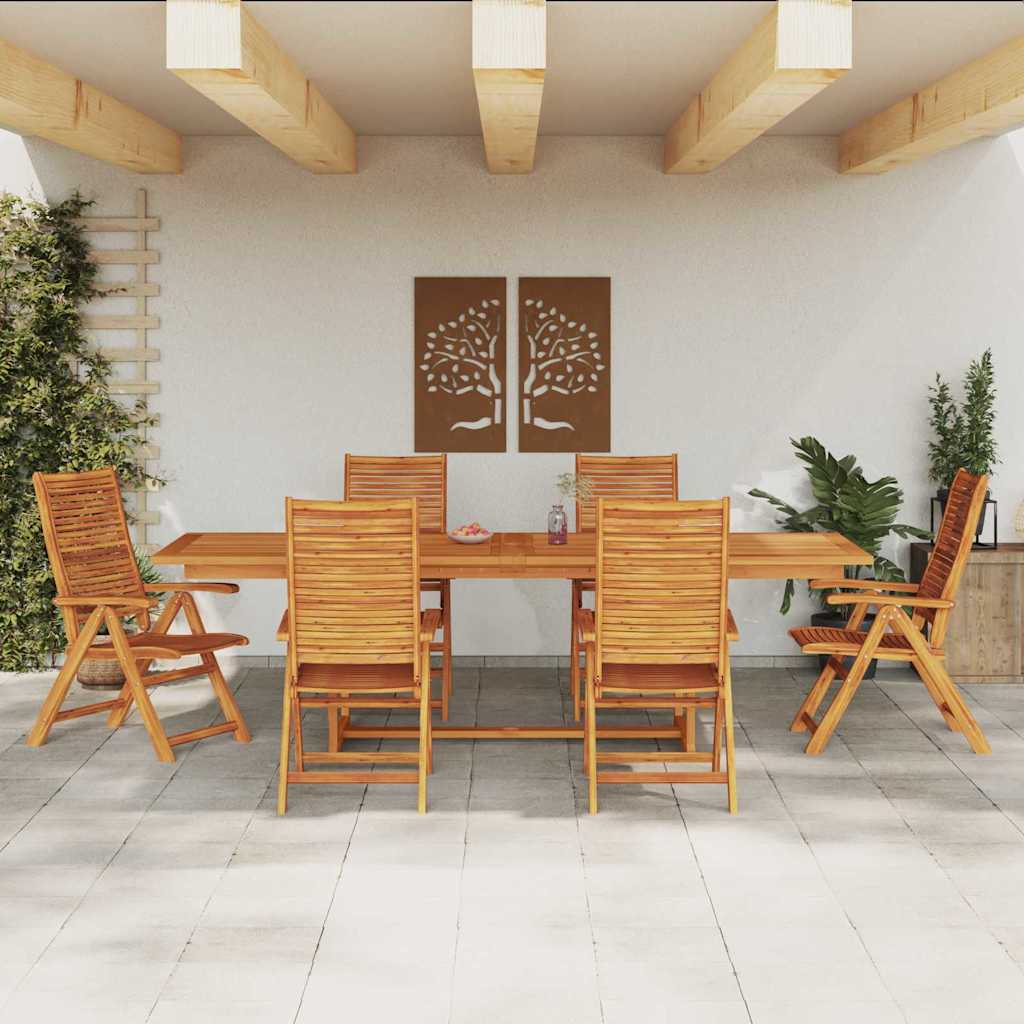 Σέτ φαγητού για κήπο 7 pcs Καφέ Στερεό Ξύλο Ακακίας - Pakobazaar