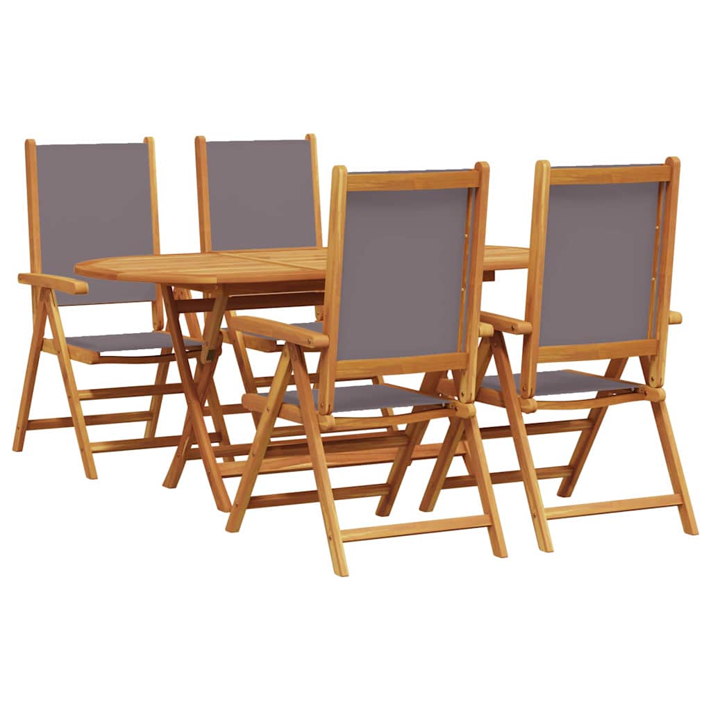 Σέτ φαγητού για κήπο 5 pcs Ανθρακί Στερεό Ξύλο Ακακίας