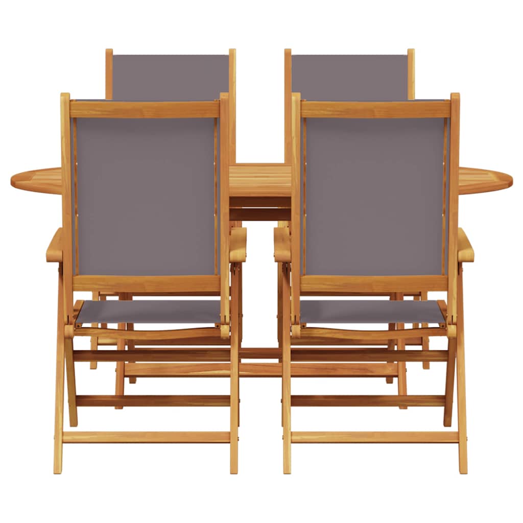 Σέτ φαγητού για κήπο 5 pcs Ανθρακί Στερεό Ξύλο Ακακίας