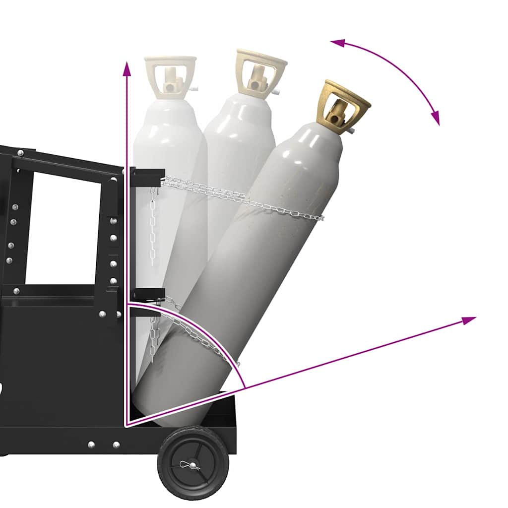 Καρότσι συγκόλλησης Μαύρο 91 x 47 x 96 εκ Ατσάλι - Pakobazaar