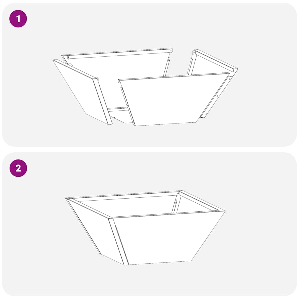 Γλάστρα Κήπου Ανθρακί 35 x 35 x 15 εκ. Ψυχρής έλασης χάλυβας