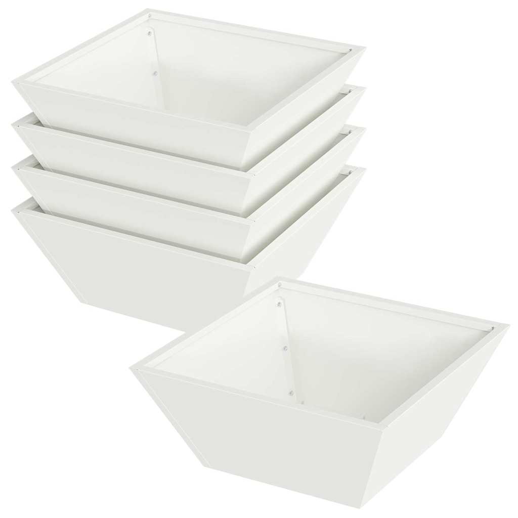 Γλάστρα Κήπου 5 pcs Λευκό 40 x 40 x 15 cm Ψυχρής έλασης χάλυβας