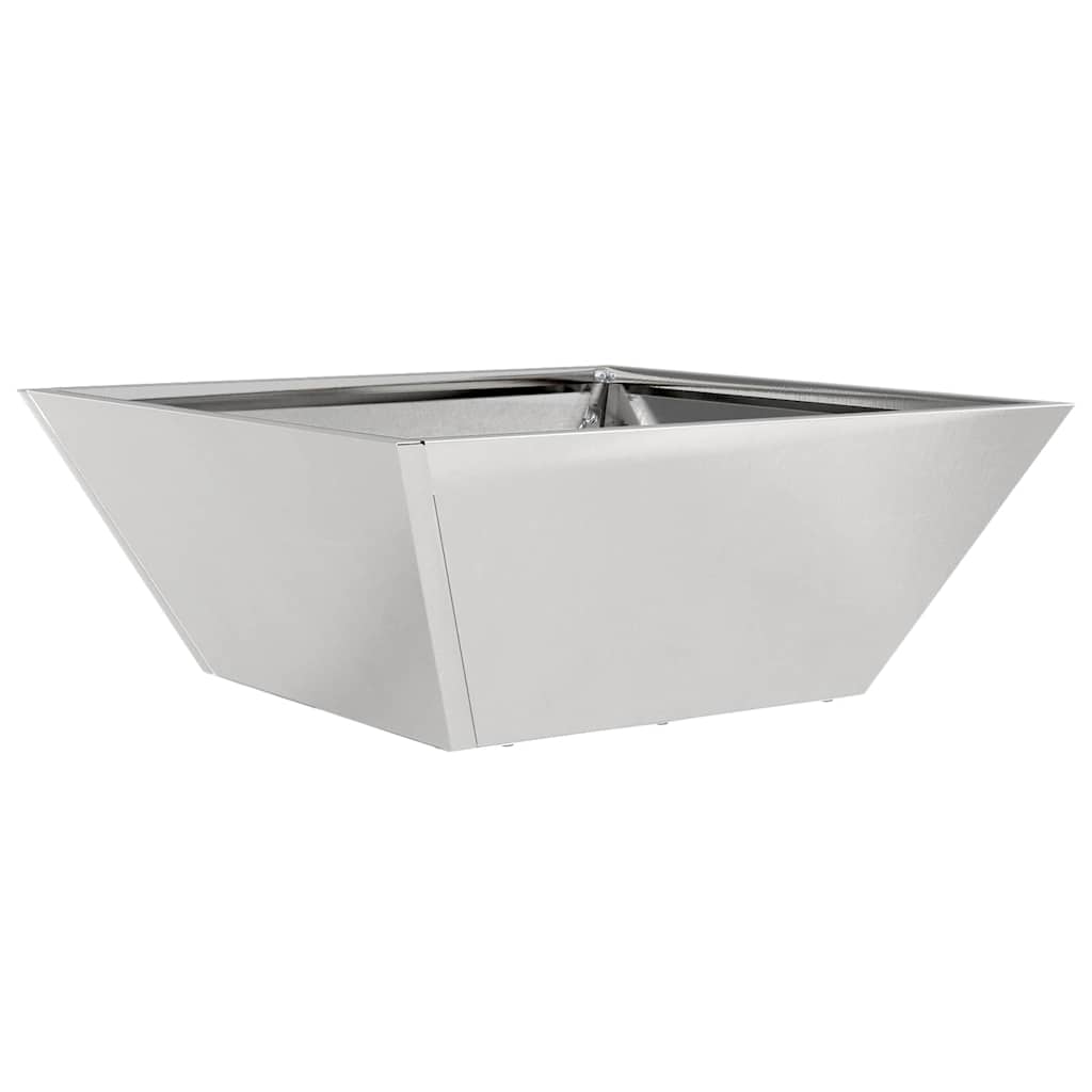 Γλάστρα Κήπου Ασημί 40 x 40 x 15 cm Ανοξείδωτο ατσάλι
