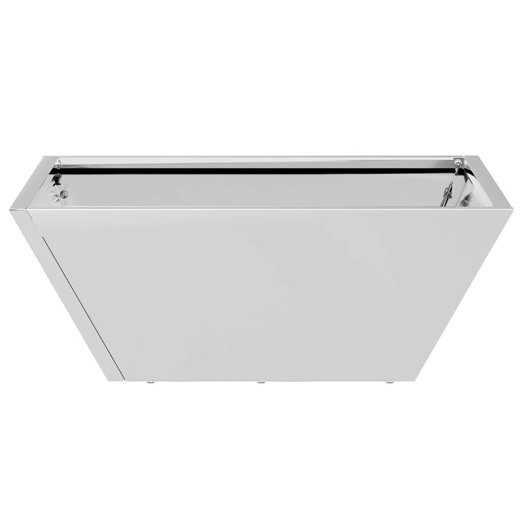 Γλάστρα Κήπου Ασημί 40 x 40 x 15 cm Ανοξείδωτο ατσάλι