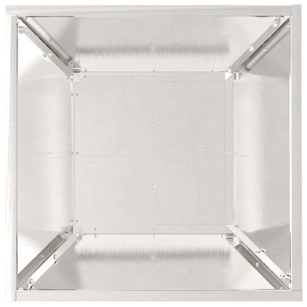 Γλάστρα Κήπου Ασημί 40 x 40 x 15 cm Ανοξείδωτο ατσάλι