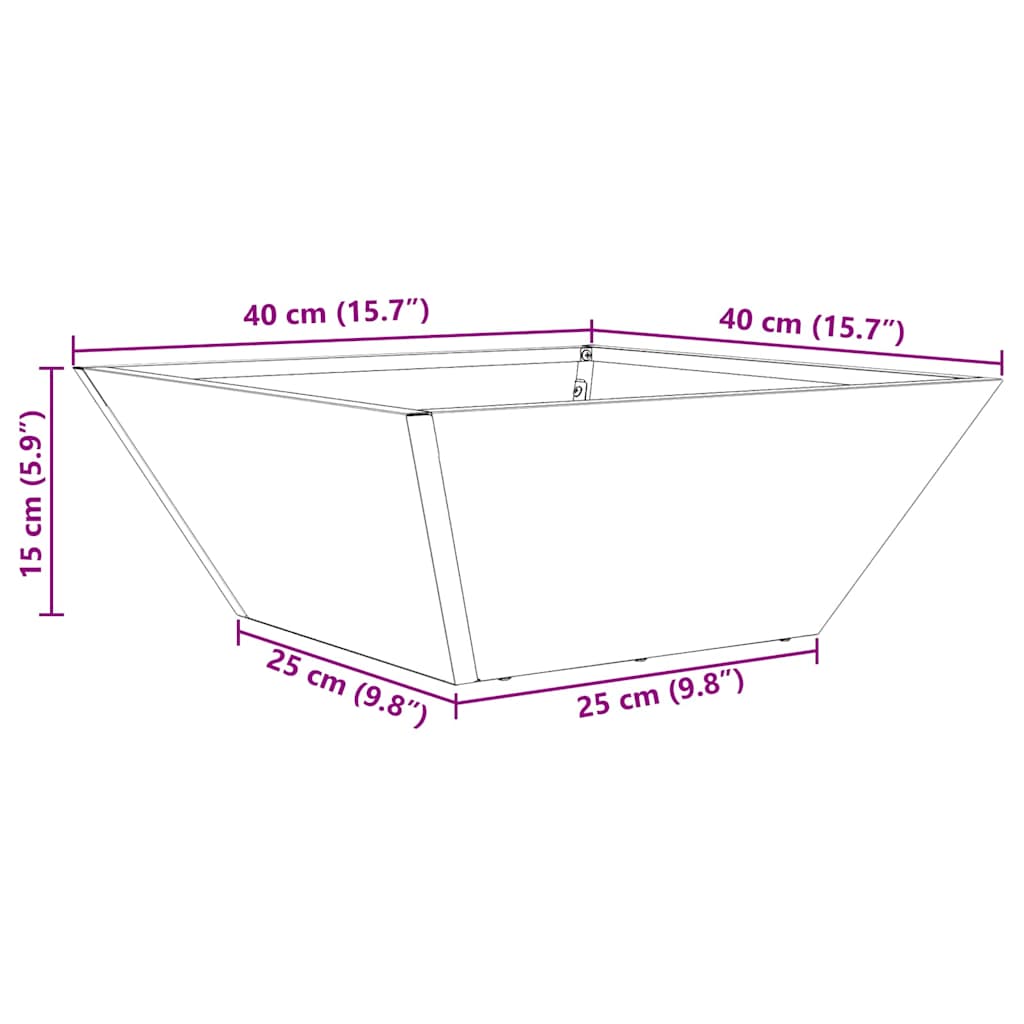 Γλάστρα Κήπου 5 pcs Σκ rusty 40 x 40 x 15 cm - Pakobazaar