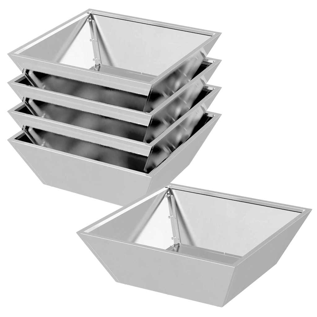 Γλάστρα Κήπου 5 pcs Ασημί 50 x 50 x 15 cm Ανοξείδωτο ατσάλι