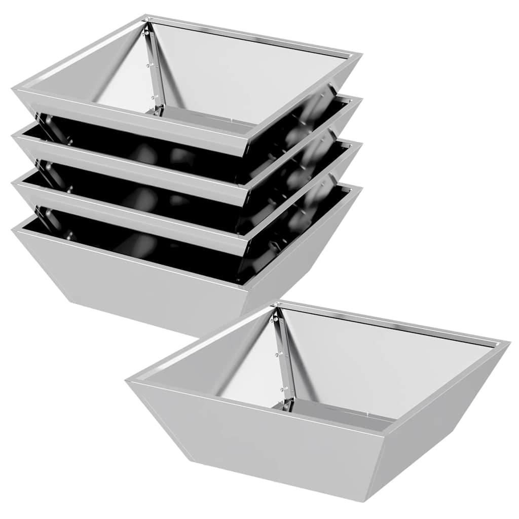 Γλάστρα Κήπου 5 pcs Ασημί 50 x 50 x 15 cm Επικαλυμμένος Χάλυβας