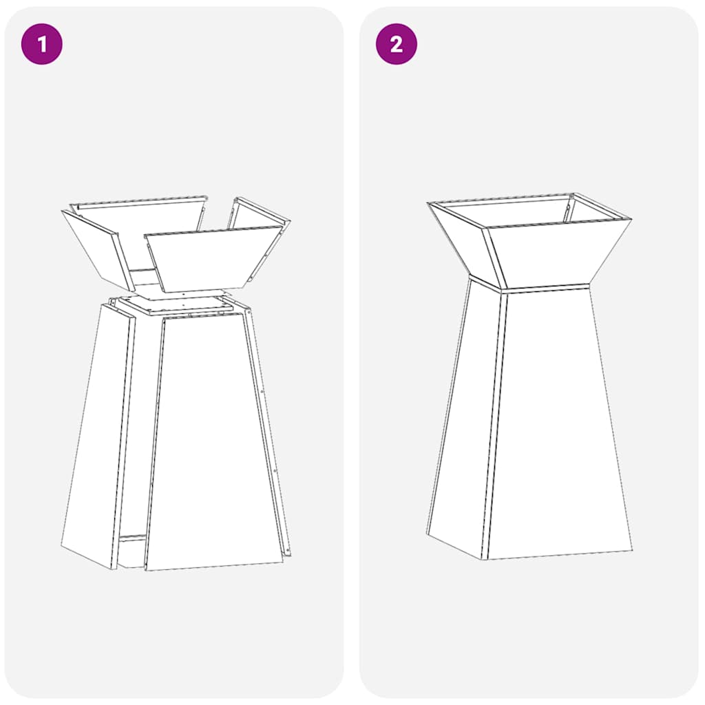 Γλάστρα Πυλώνας 2 pcs Ασημί 35 x 35 x 73 εκ.