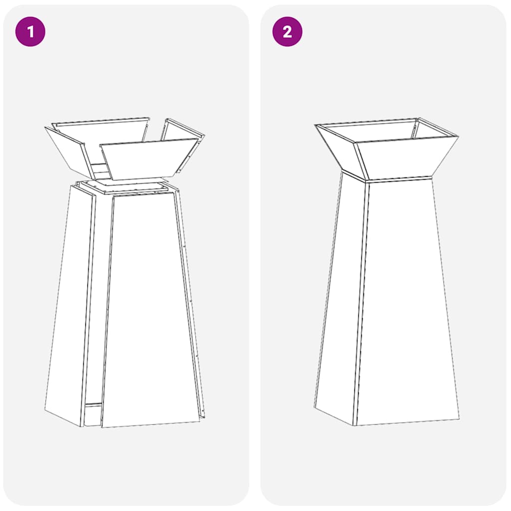 Γλάστρα Πυλώνας 2 pcs Μαύρο 40 x 40 x 100 cm - Pakobazaar