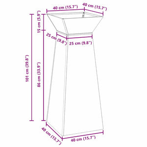 Γλάστρα Πυλώνας Λευκό 40 x 40 x 100 cm Ψυχρής έλασης χάλυβας