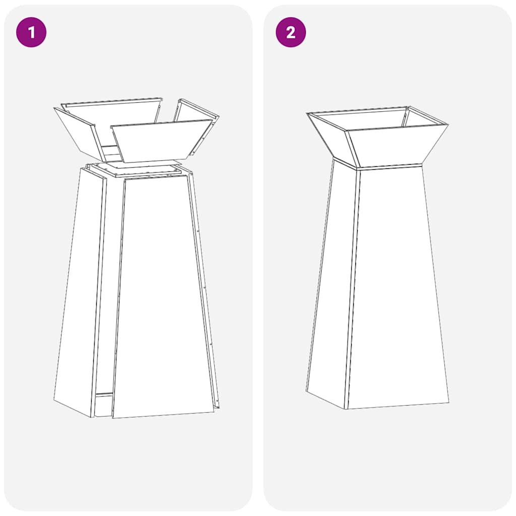 Γλάστρα Πυλώνας 2 pcs Ασημί 40 x 40 x 100 cm