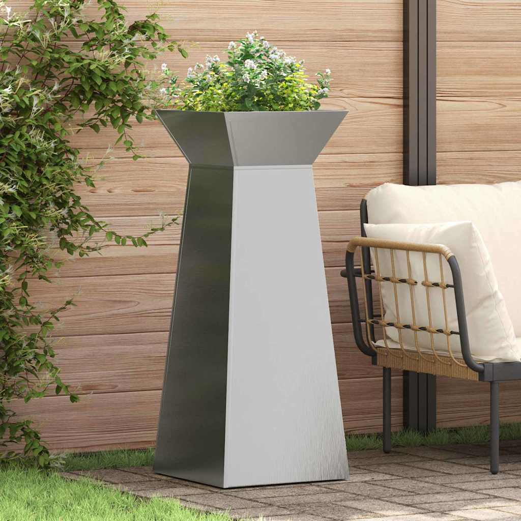 Γλάστρα Πυλώνας 2 pcs Ασημί 40 x 40 x 100 cm